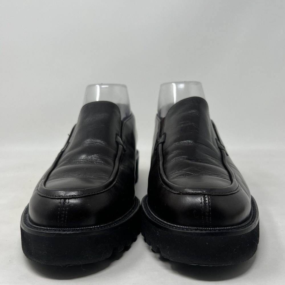 Paul Green Women's lug sole Platfrom Loafer Brown Leather Flat Slip On 8 US 10.5 - Picture 3 of 10